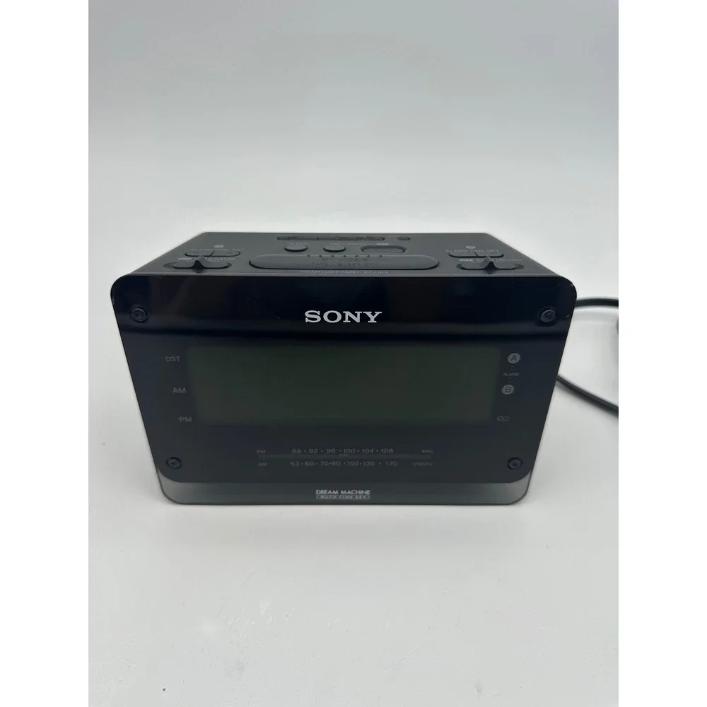 Sony Dream Machine ICF-C414 Dual Alarm Clock Radio Black Digital AM FM‎ Tested